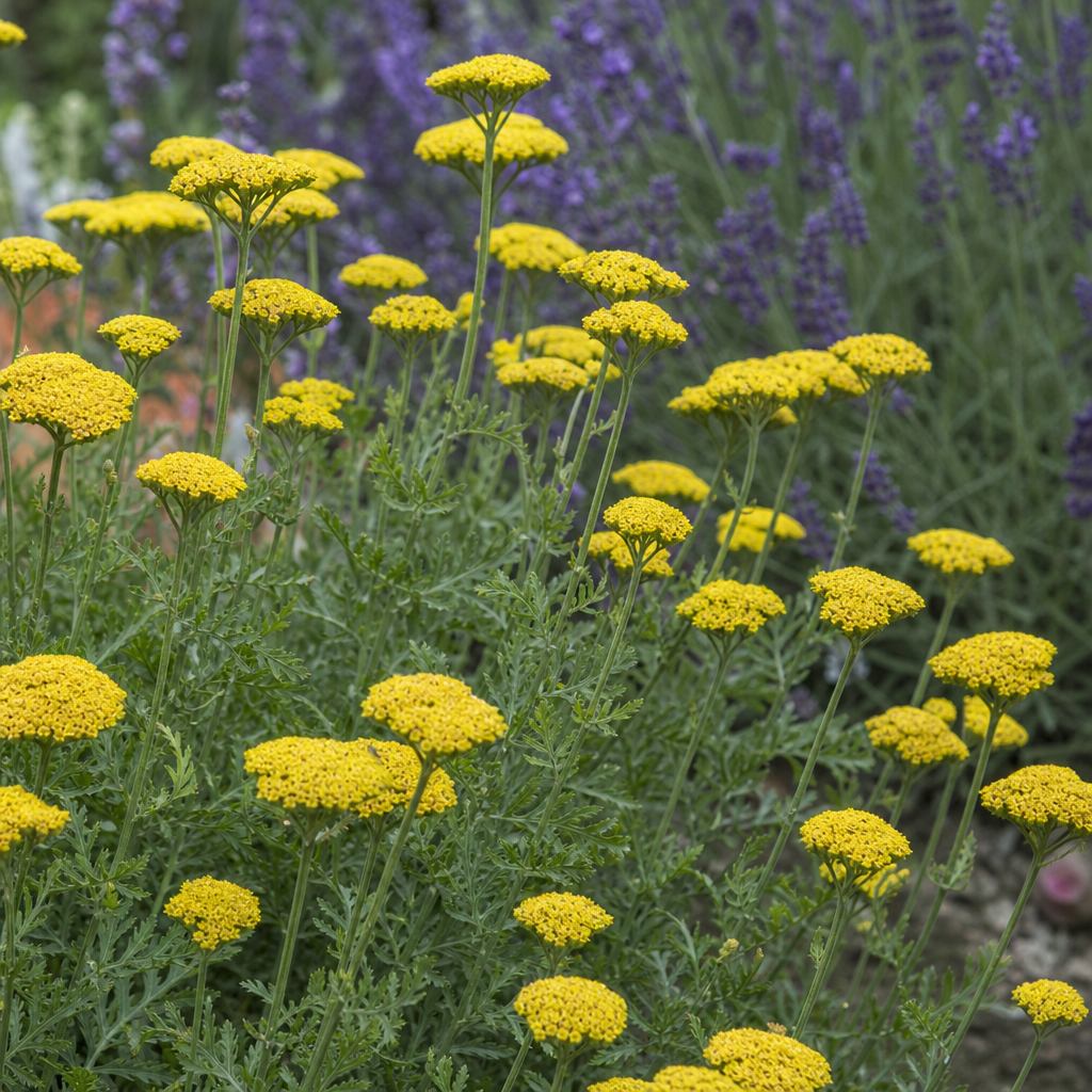 Yellow achillea flowers